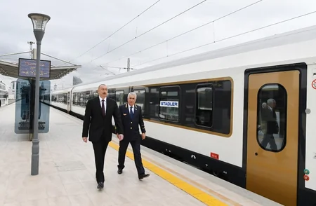 President Ilham Aliyev viewed passenger train to run on Baku-Tbilisi- Kars railway route