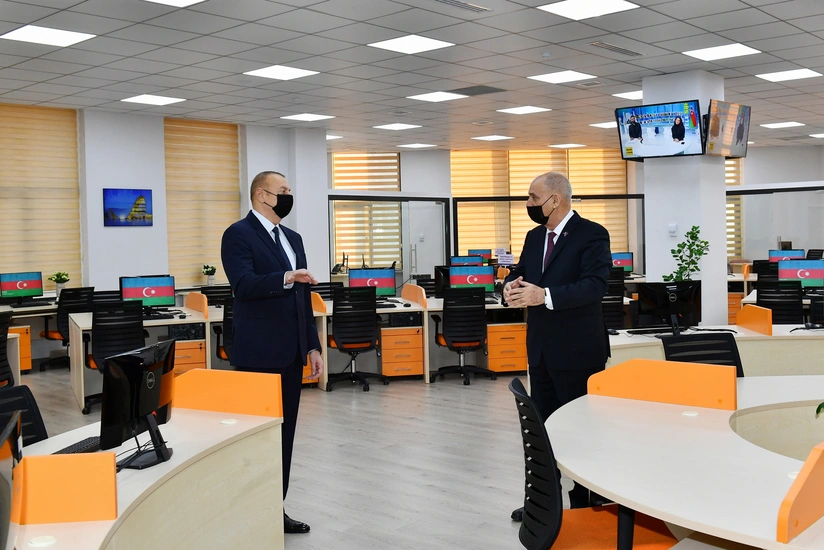 President Ilham Aliyev views new building of AZERTAC