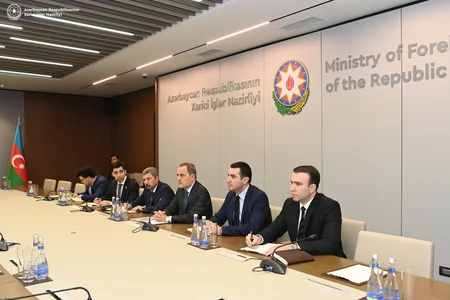 Ceyhun Bayramov Türkiyə parlamentinin komissiya sədri ilə görüşüb