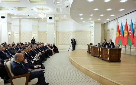 President Ilham Aliyev and President Sadyr Zhaparov make press statements