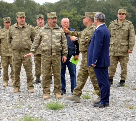 Defense Minister of Azerbaijan inspected the progress of construction work in the military units in frontline zone