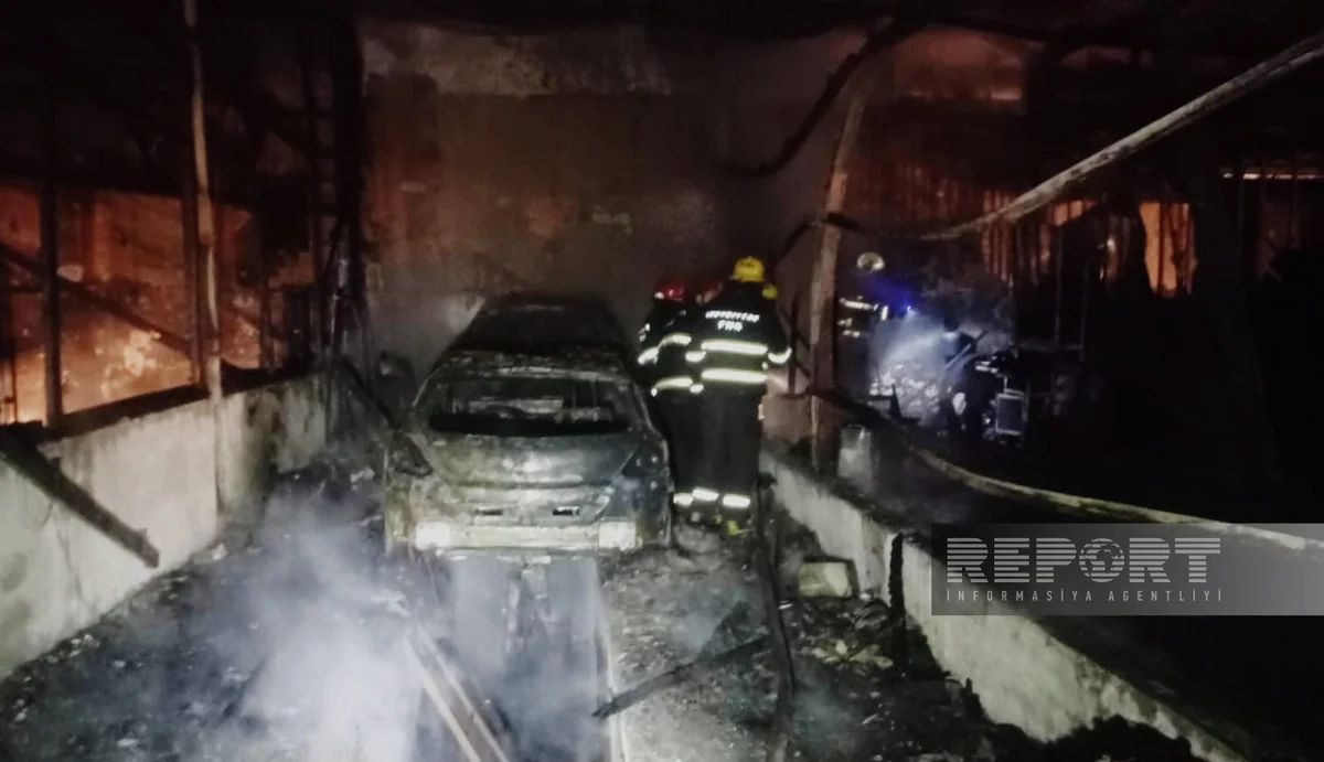 Gəncədəki avtomobil sexində 5 boks və bir avtomobil yanıb - YENİLƏNİB - 2