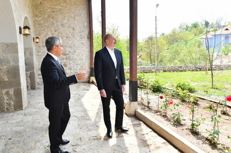 Ilham Aliyev and Mehriban Aliyeva participate in opening of Mehmandarovs' Estate Complex in Shusha