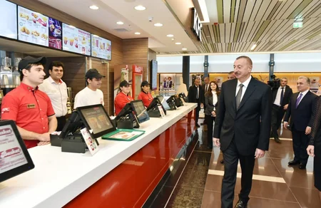 President Ilham Aliyev views Ganja Mall