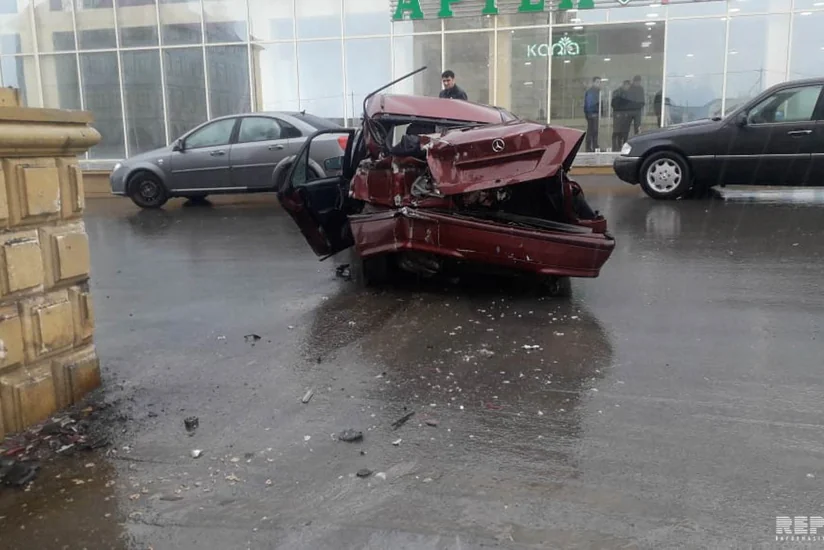 Qubada yağışlı hava yol qəzasına səbəb olub - VİDEO - FOTO