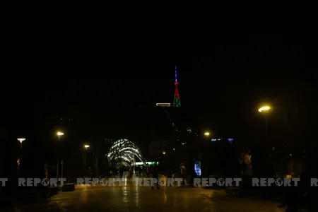 Tbilisi teleqülləsi Azərbaycan bayrağının rəngləri ilə işıqlandırılıb