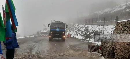 Total of 64 vehicles of peacekeepers freely pass through Khankandi-Lachin road 