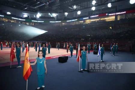 Bakıda bədii gimnastika üzrə Avropa çempionatının təntənəli açılış mərasimi olub