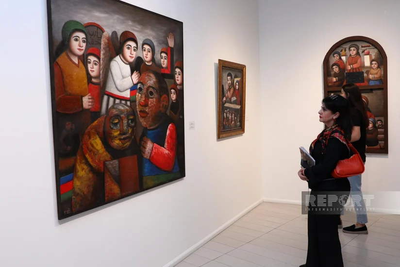 Xalq rəssamı Qəyyur Yunusun Sağ əlin sərvəti sərgisinin açılışı olub