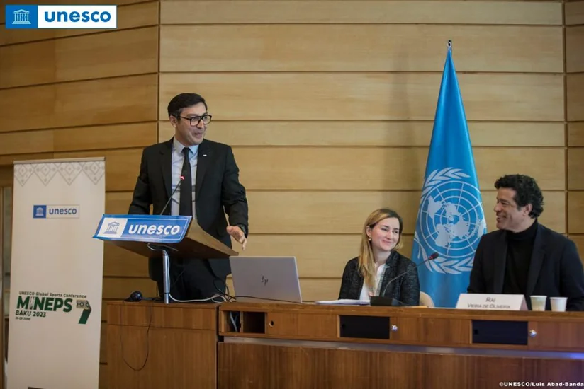 Fərid Qayıbov UNESCO-ya üzv ölkələrin Daimi nümayəndəliklərinin sessiyasında çıxış edib