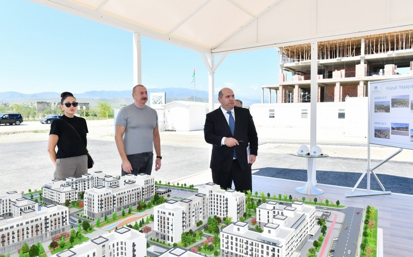 İlham Əliyev və Mehriban Əliyeva MİDA tərəfindən Füzuli yaşayış kompleksində görülən işlərlə tanış olublar