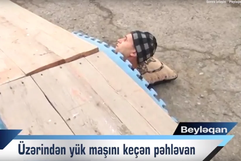 В Бейлагане грузовик 12 раз переехал через местного пехлевана - ВИДЕО