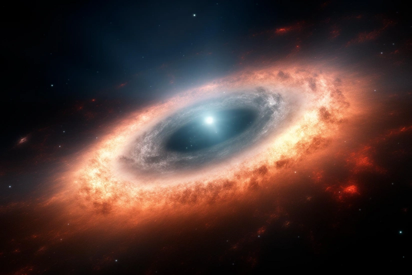 A probable Keplerian disk feeding an optically revealed massive young star