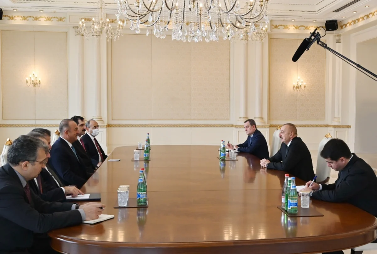 Ilham Aliyev receives delegation led by Turkish FM