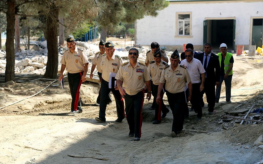 Zakir Hasanov checked major construction work being carried out at Military Lyceum