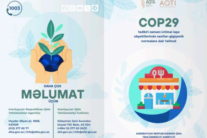 COP29 zamanı restoranlar qarşısında sanitar-gigiyenik normalara dair qoyulan tələblər açıqlanıb
