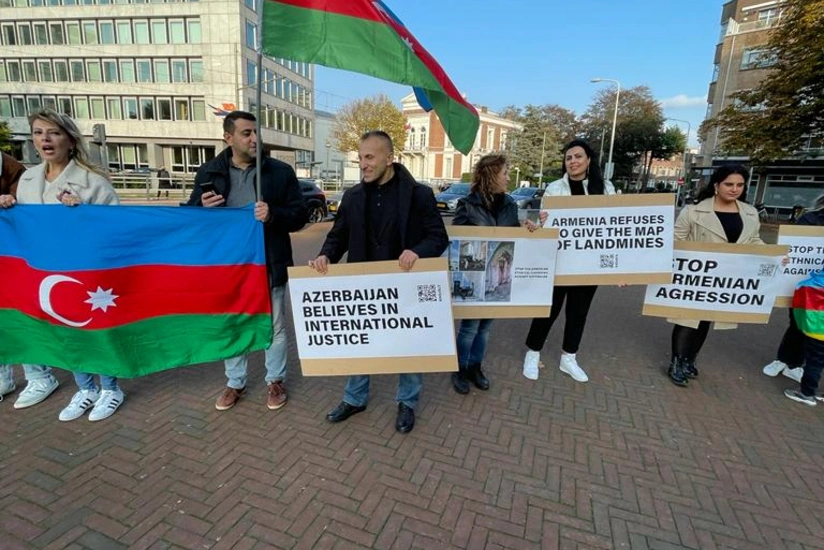 В Гааге организована многочасовая акция в поддержку Азербайджана
