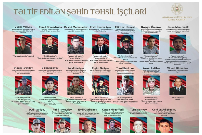 Təltif edilən şəhid təhsil işçiləri