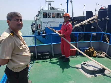 Xəzər Dəniz Neft Donanmasının yüksək hazırlıqlı mülki müdafiə dəniz kəşfiyyatı manqalarının məşqi keçirilib