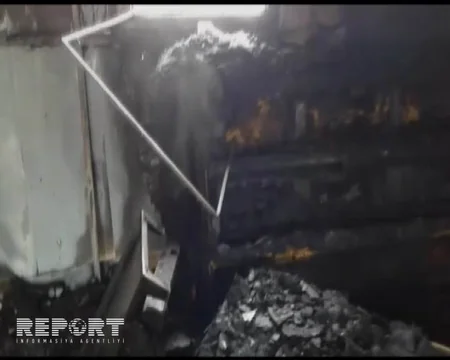 Goranboyda fərdi yaşayış evi yanıb - FOTO