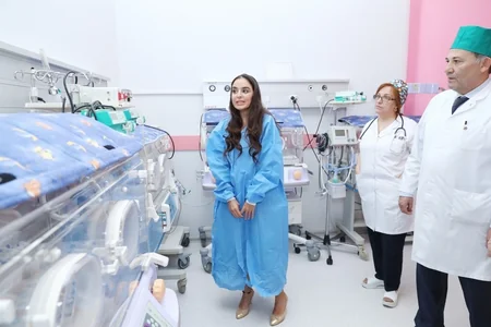 Leyla Əliyeva 3 nömrəli Şəhər Klinik Xəstəxanasının doğum şöbəsində olub