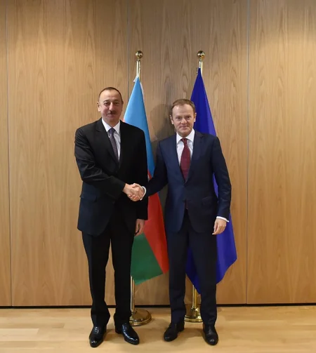 President Ilham Aliyev meet with the President of European Council Donald Tusk