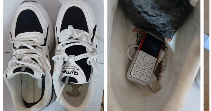Müəssisəyə idman ayaqqabısının içində mobil telefon keçirilməsinin qarşısı alınıb