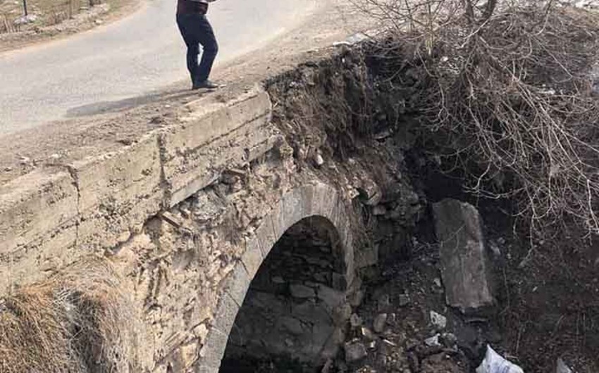 Azərbaycanlıların yaşadığı kəndin körpüsü qəzalı vəziyyətdədir