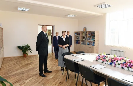 President Ilham Aliyev viewed two schools after major overhaul