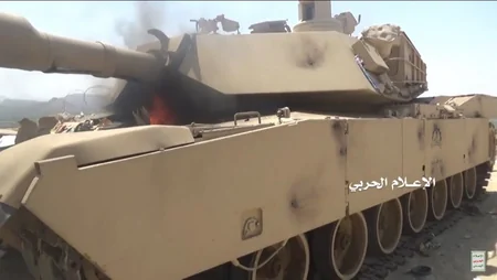 Yəmən üsyançıları Səudiyyə Ərəbistanının Abrams tankını vurub - VİDEO