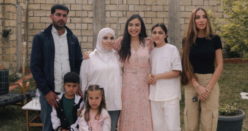 Leyla Aliyeva and Arzu Aliyeva meet with participant of Young Beekeepers project in Khizi