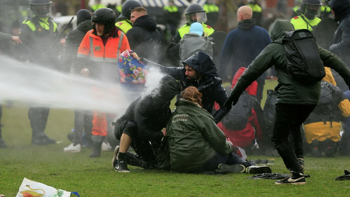 Over 100 protesters detained in Netherlands
