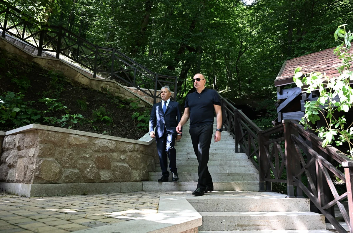 Prezident Şuşada “İsa bulağı” istirahət kompleksinin açılışında iştirak edib - YENİLƏNİB