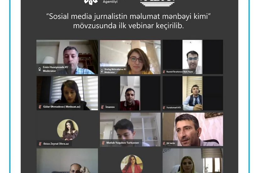 “Sosial media jurnalistin məlumat mənbəyi kimi” mövzusunda vebinar keçirilib