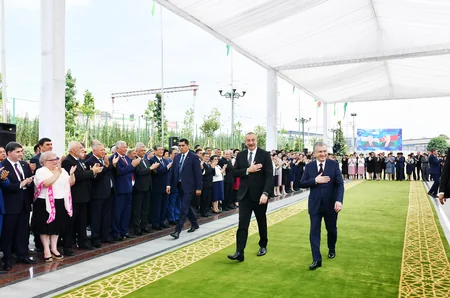 Ilham Aliyev, Shavkat Mirziyoyev attend opening of Heydar Aliyev Square in Tashkent