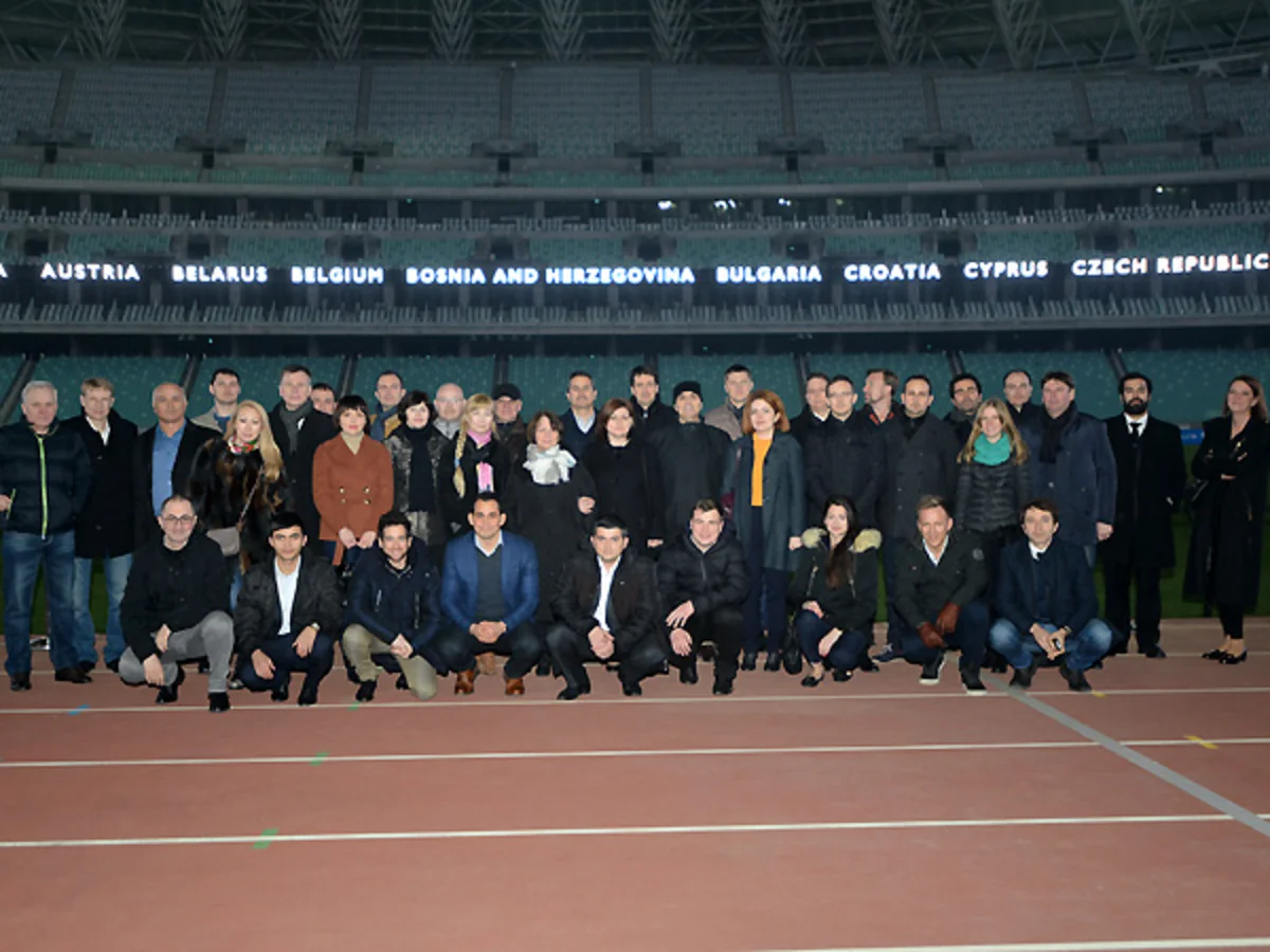 UEFA seminarına qatılan 14 ölkənin nümayəndələri Bakı Olimpiya Stadionunda olub