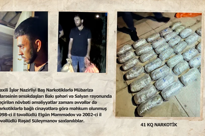 İran vətəndaşından əldə edilən 41 kiloqram narkotik dövriyyədən çıxarılıb, iki nəfər həbs olunub