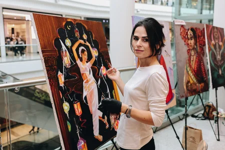 A canvas of collaboration: Indian motifs come alive at Azerbaijani Painting Workshop