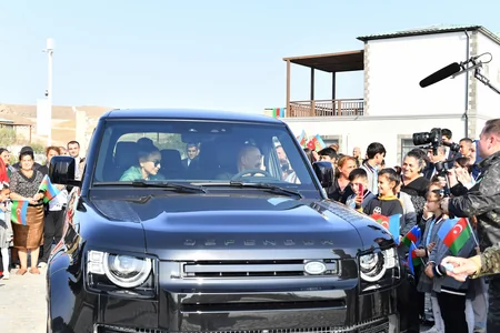 Ilham Aliyev, Mehriban Aliyeva meet with Aghali village residents