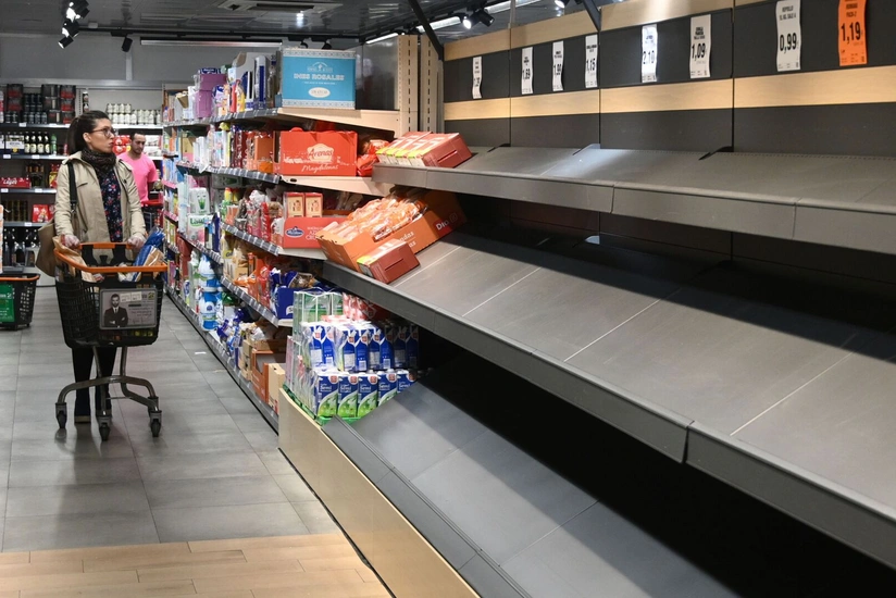 French stores begin to run out of food