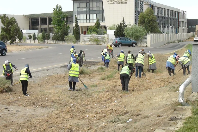 Bakıda yanğına səbəb olan quru ot, kol-kos və məişət tullantıları yığılan sahələr təmizlənib