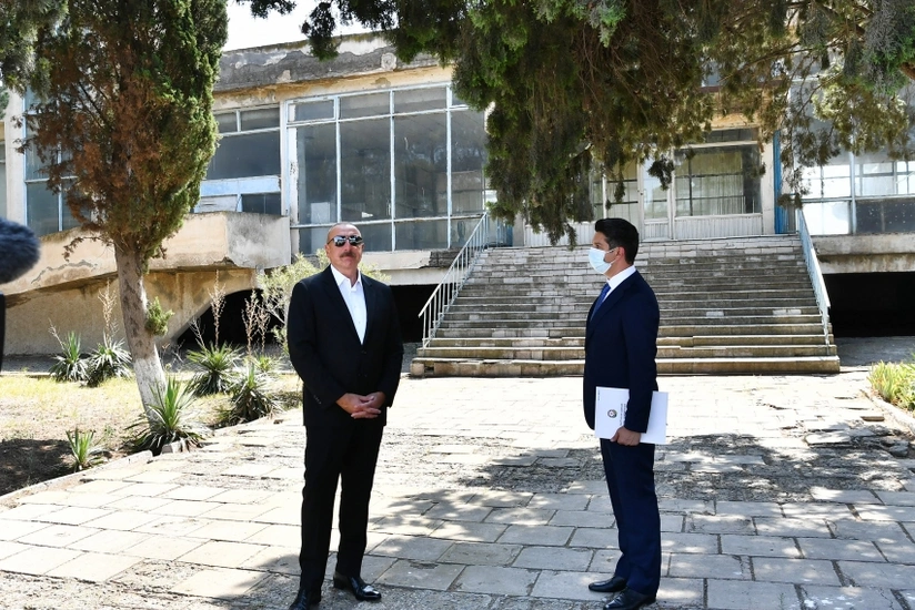 Prezident Naftalan hava limanı ilə tanış olub
