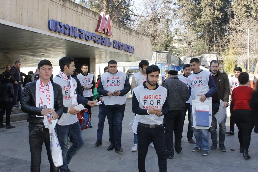 Tbilisidə ​Xocalı soyqırımı ilə əlaqədar aksiya keçirilib - FOTO