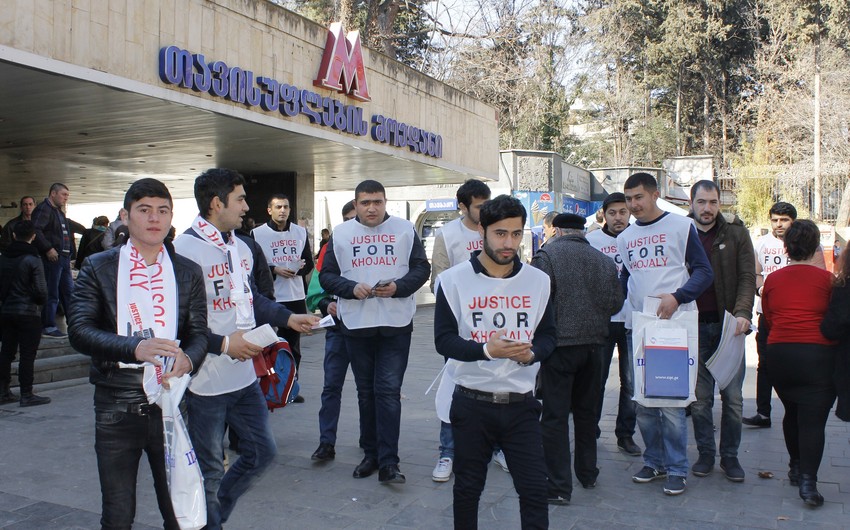 Tbilisidə ​Xocalı soyqırımı ilə əlaqədar aksiya keçirilib - FOTO