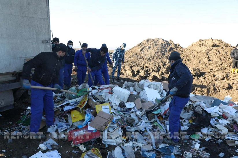 DGK Ermənistan istehsalı olan istifadəyə yararsız malları məhv etdi