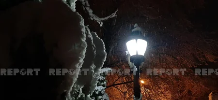 В Гяндже выпал снег