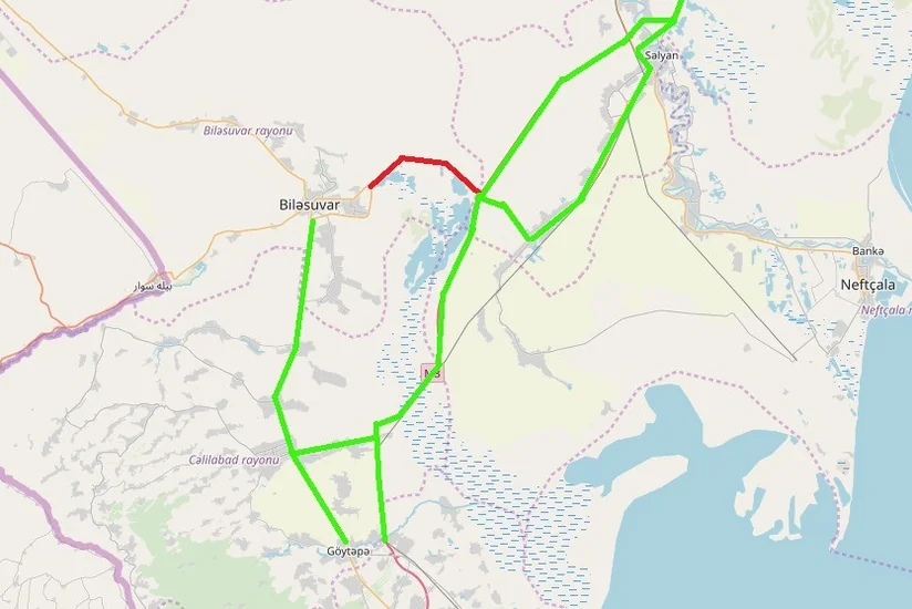 Biləsuvar yolunda hərəkət məhdudlaşdırılacaq