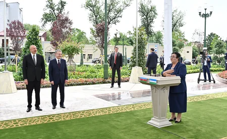 Ilham Aliyev, Shavkat Mirziyoyev attend opening of Heydar Aliyev Square in Tashkent
