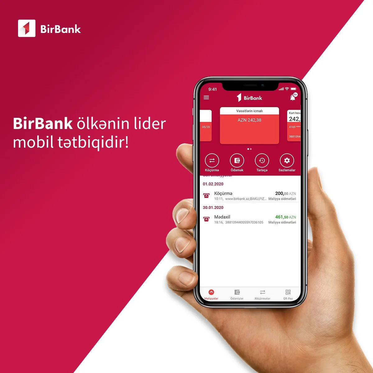 “BirBank” ölkənin lider mobil tətbiqidir!