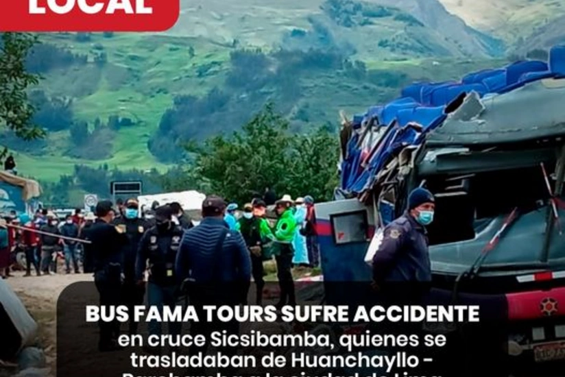 At least 20 dead in bus accident in Peru
